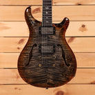 PRS McCarty 594 Hollowbody II Wood Library semi-hollow electric guitar Charcoal Cherry Burst with figured maple top