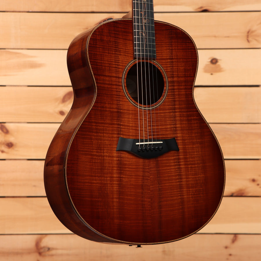 Taylor K28e Shaded Edgeburst dreadnought acoustic-electric guitar with stunning flamed koa top and body binding