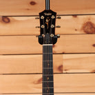Taylor K28e Shaded Edgeburst acoustic-electric guitar headstock with gold tuners and floral fretboard inlays