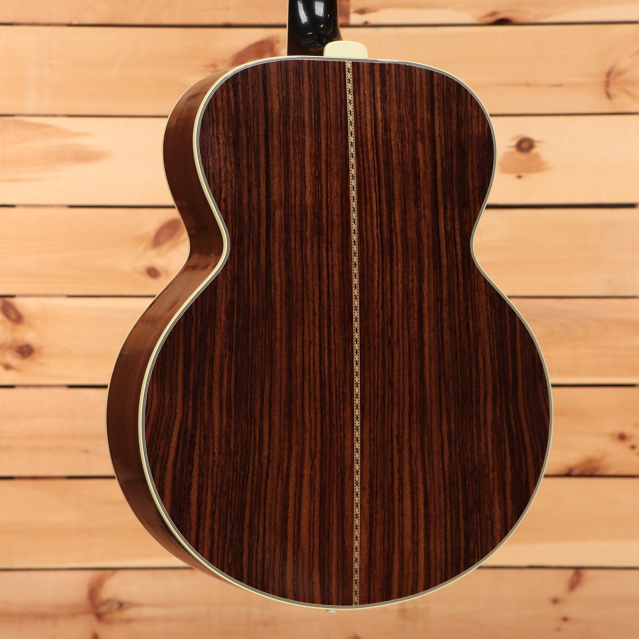 Gibson Pre-War SJ-200 Rosewood acoustic jumbo guitar Vintage Sunburst with figured rosewood back and herringbone center strip