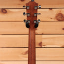 Taylor 414ce Next Generation Natural acoustic-electric guitar rear headstock view with mahogany neck and chrome Taylor tuners