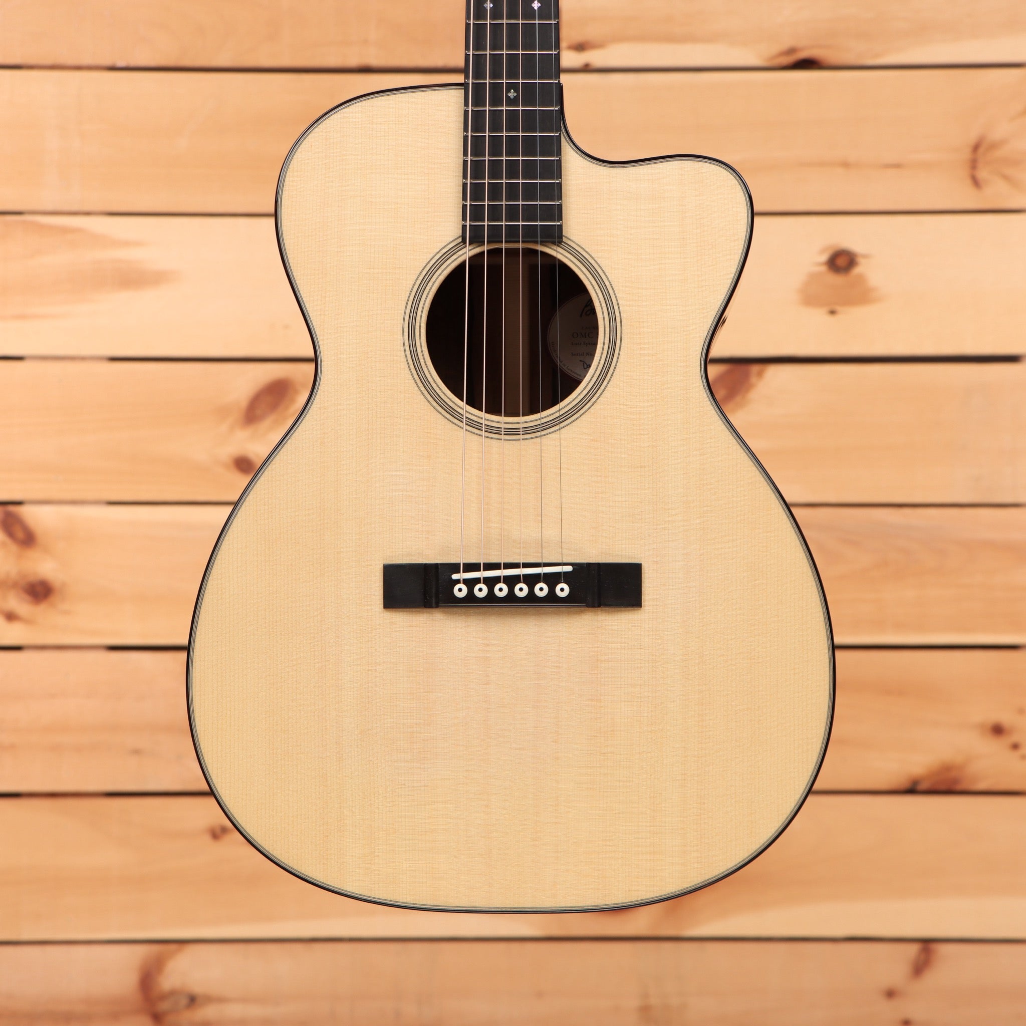Bourgeois Touchstone Soloist OMC acoustic-electric guitar Natural finish with cutaway and ebony fretboard
