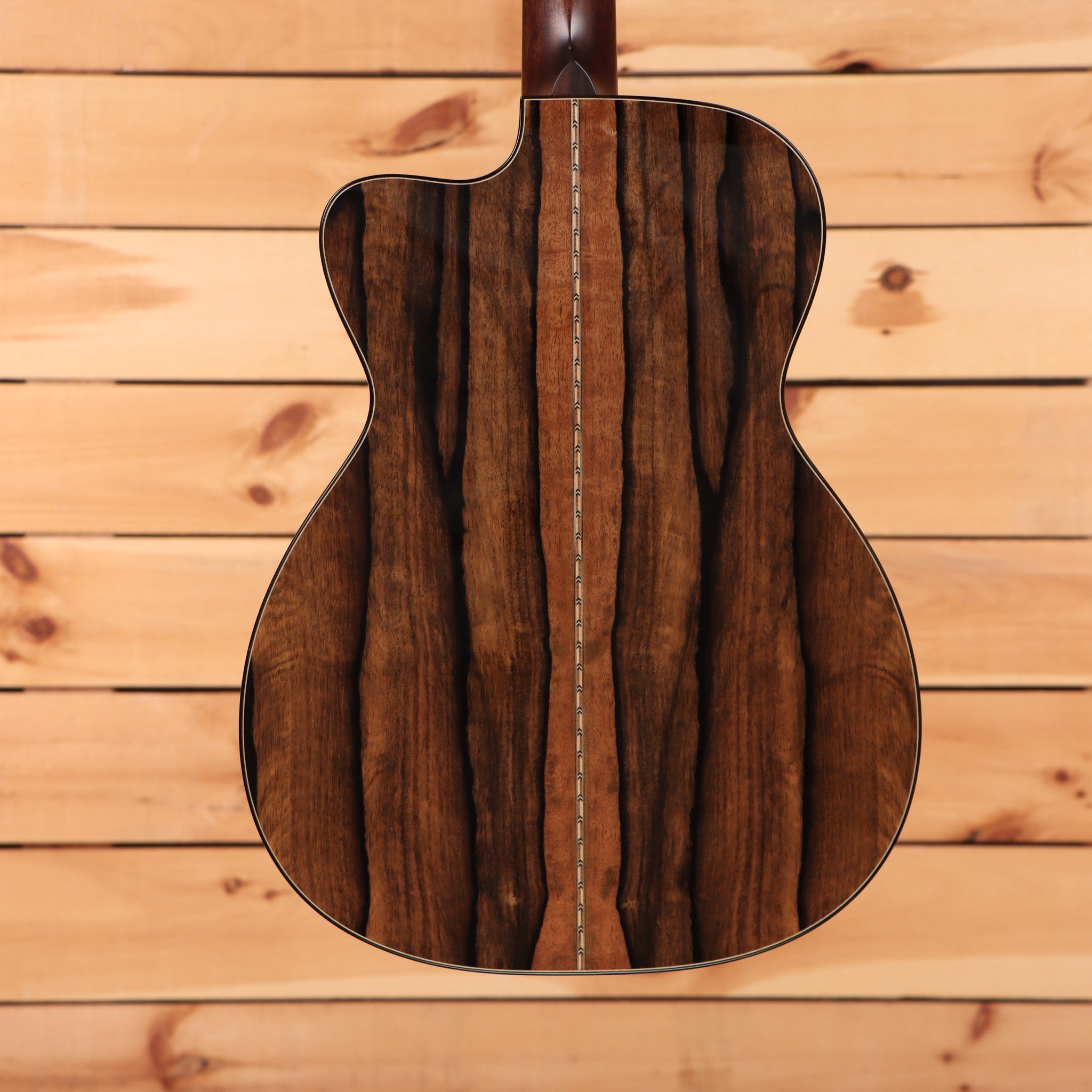 Bourgeois Touchstone Soloist OMC acoustic-electric guitar Natural with striking ziricote back and decorative center seam inla