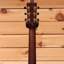 Bourgeois Touchstone Soloist OMC acoustic guitar Natural showing mahogany neck back with gold tuning machines