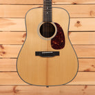 Eastman E3DE dreadnought acoustic guitar natural finish with spruce top, herringbone binding, and tortoise pickguard