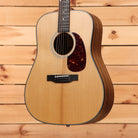 Eastman E3DE dreadnought acoustic guitar natural finish with tortoise pickguard and herringbone binding