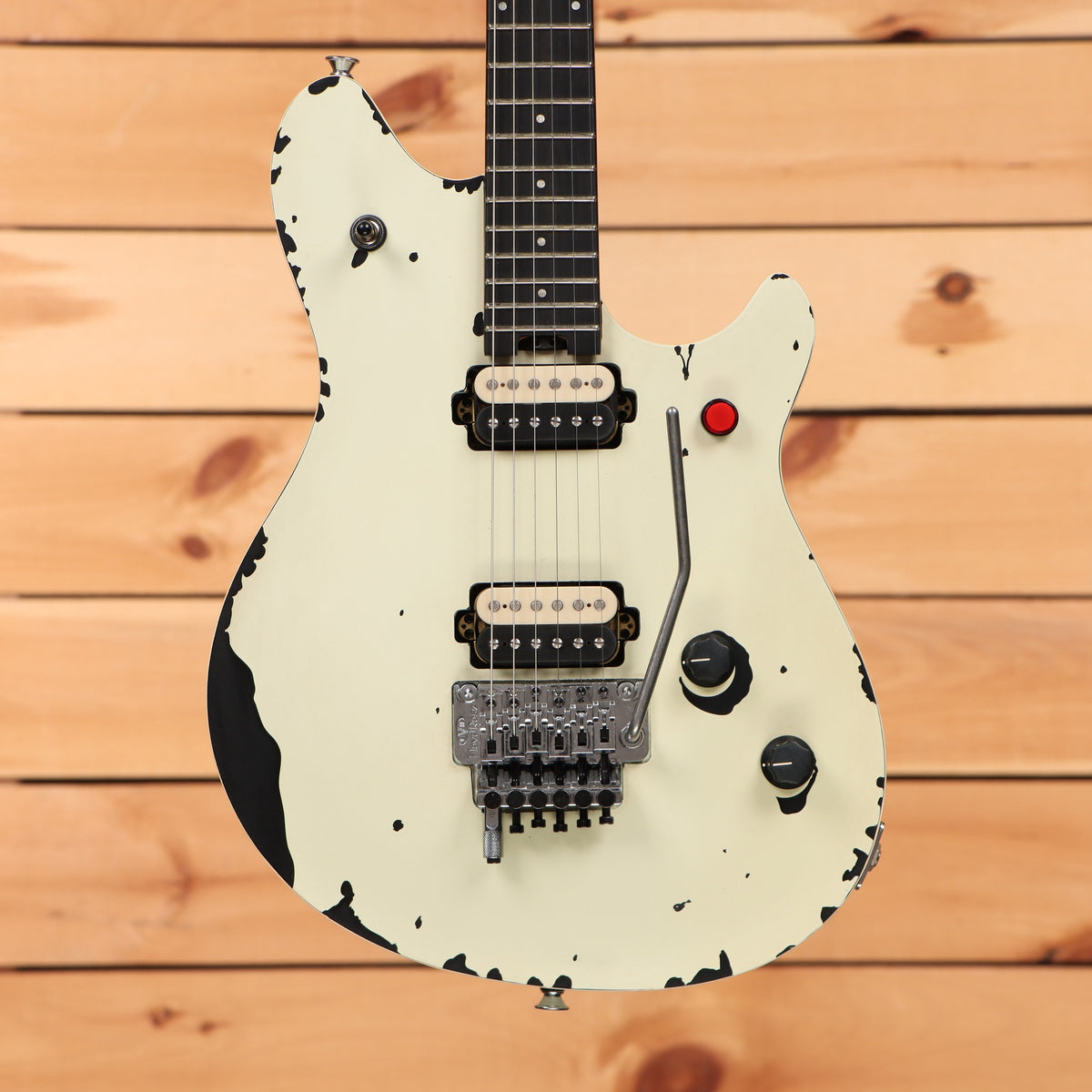 EVH LTD Wolfgang Special 2015 Tour electric guitar Distressed Ivory with dual humbuckers and Floyd Rose tremolo