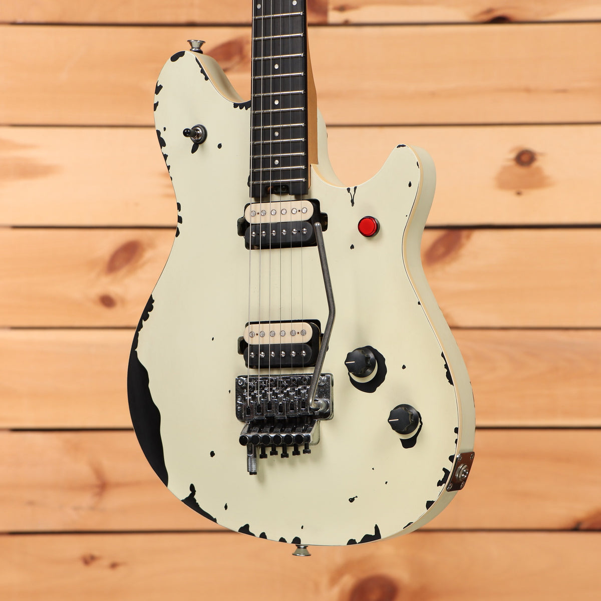 EVH LTD Wolfgang Special 2015 Tour electric guitar Distressed Ivory with dual humbuckers and Floyd Rose tremolo