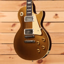 Gibson 1957 Les Paul Goldtop Darkback Reissue Double Gold electric guitar with dual humbuckers and gold knobs