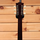 Gibson 1957 Les Paul Goldtop Darkback Reissue Double Gold electric guitar back of headstock with cream tuner buttons