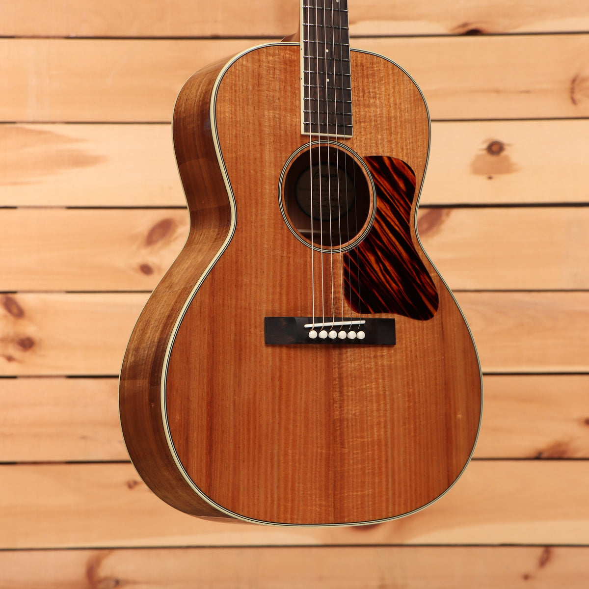 Bourgeois Downeast LDB Hawaiian Blues acoustic guitar Natural finish with tortoise pickguard and mahogany top