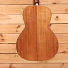 Bourgeois Downeast LDB Hawaiian Blues acoustic guitar Natural with figured koa back and white binding