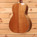 Bourgeois Downeast LDB Hawaiian Blues acoustic parlor guitar Natural with figured koa back and white binding