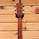 Bourgeois Downeast LDB Hawaiian Blues acoustic guitar Natural finish showing mahogany neck back and chrome tuners