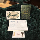 Bourgeois Downeast LDB Hawaiian Blues Natural acoustic guitar case interior with certificate of authenticity warranty card an