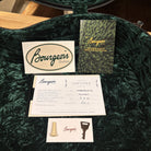 Bourgeois Downeast LDB Hawaiian Blues Natural acoustic guitar case interior with certificate of authenticity warranty card an