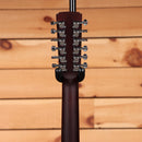 Boucher SG12-52-BE 12-string acoustic guitar Sunburst showing rear headstock with Gotoh chrome tuners