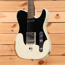 Fender John Osborne Telecaster electric guitar Olympic White relic finish with black pickguard and single-coil pickups