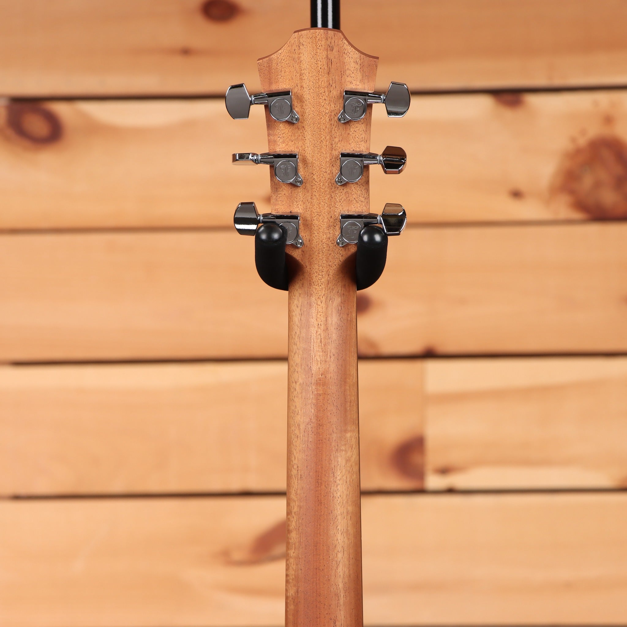 Furch Blue BARc-CMa acoustic guitar Natural back of mahogany neck and headstock with chrome tuners