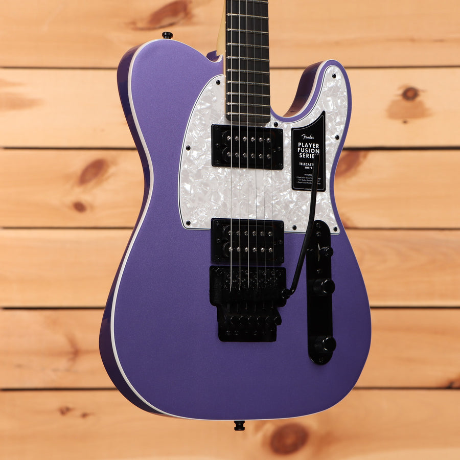 Fender LTD Player Fusion Telecaster HH electric guitar Aura Metallic with dual humbuckers and pearl pickguard