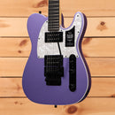 Fender Player Fusion Telecaster HH FR electric guitar Aura Metallic with dual humbuckers and Floyd Rose bridge