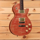 Tom Anderson Bulldog electric Les Paul-style guitar Satin Natural Red with flamed maple top and dual humbuckers
