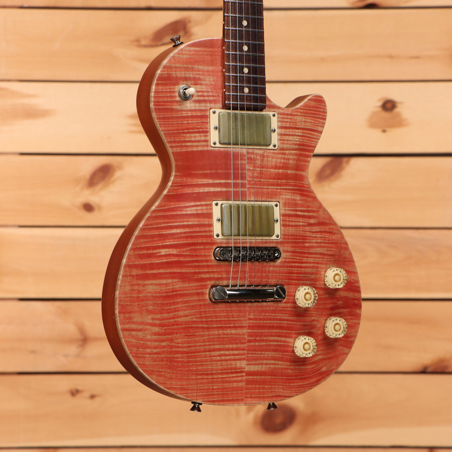 Tom Anderson Bulldog electric Les Paul-style guitar Satin Natural Red with flamed maple top and dual humbuckers