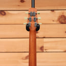 Tom Anderson Bulldog acoustic guitar Satin Natural Red mahogany neck rear headstock view with vintage-style tuners