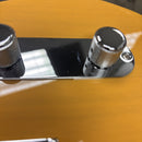Fender Player Plus Nashville Telecaster electric guitar Butterscotch Blonde chrome knobs and control plate detail