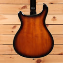 PRS SE Hollowbody electric guitar Tobacco Sunburst finish with body binding and mahogany back