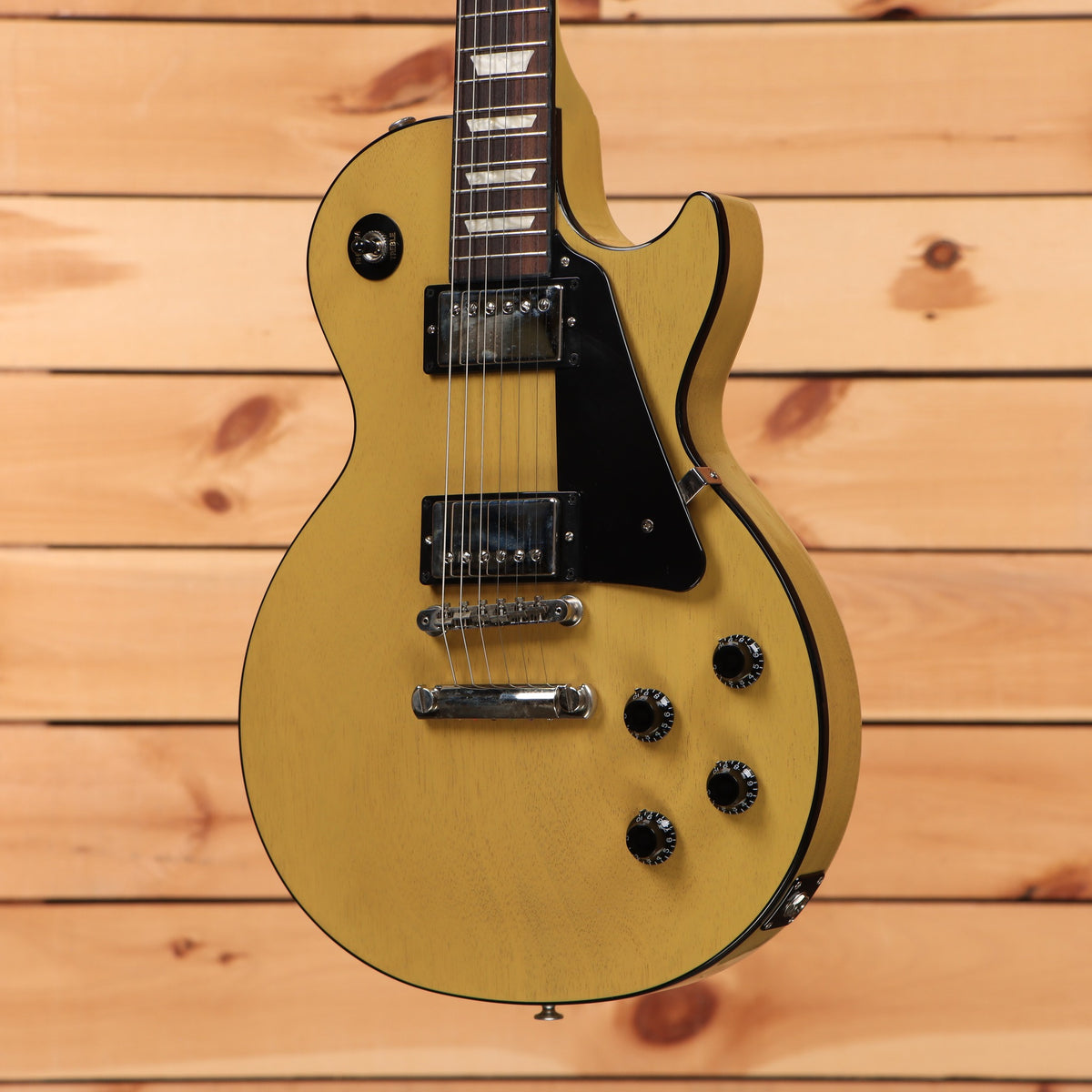 Gibson Les Paul Standard 50s electric guitar TV Yellow with dual humbuckers and black pickguard