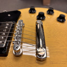 Gibson Les Paul Standard 50s electric guitar TV Yellow with chrome TOM bridge and stopbar tailpiece close-up