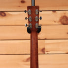 Martin 00L-16E acoustic-electric guitar Black Smoke rear headstock view with chrome tuners and mahogany neck