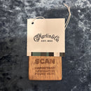 Martin 00L-16E Black Smoke acoustic-electric guitar hang tag with CF Martin & Co Est 1833 branding and wooden QR scan card
