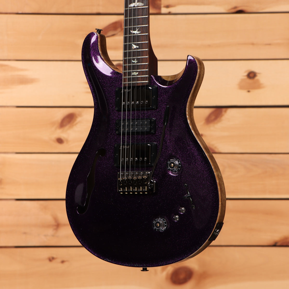 PRS Special Semi-Hollow electric guitar Purple Sparkle finish with dual humbuckers and bird inlays