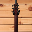 PRS Special Semi-Hollow electric guitar Purple Sparkle rear headstock view with black tuning machines and rosewood neck
