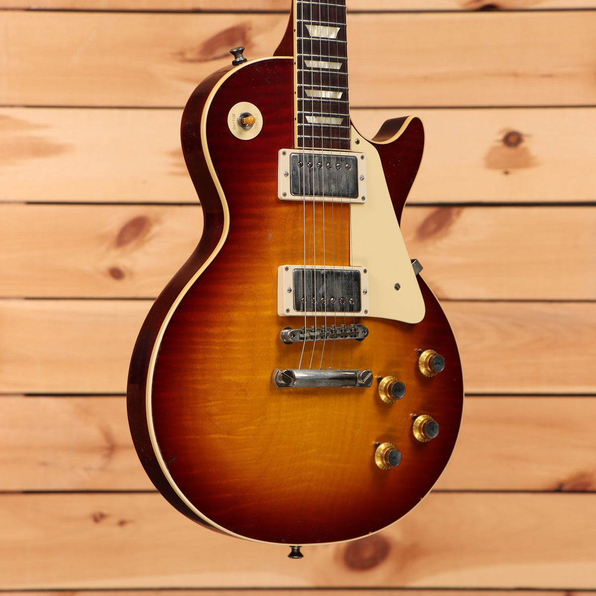 Gibson 1960 Les Paul Reissue Light Aged electric guitar Tomato Soup Burst with flamed maple top and dual humbuckers