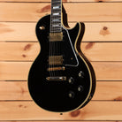 Gibson 1968 Les Paul Custom Reissue Light Aged electric guitar Ebony with dual humbuckers and gold hardware
