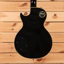 Gibson 1968 Les Paul Custom Reissue Light Aged electric guitar Ebony back view with gold hardware and cream binding