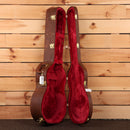 Gibson L-00 Original acoustic guitar hardshell case brown exterior with red plush interior and gold hardware