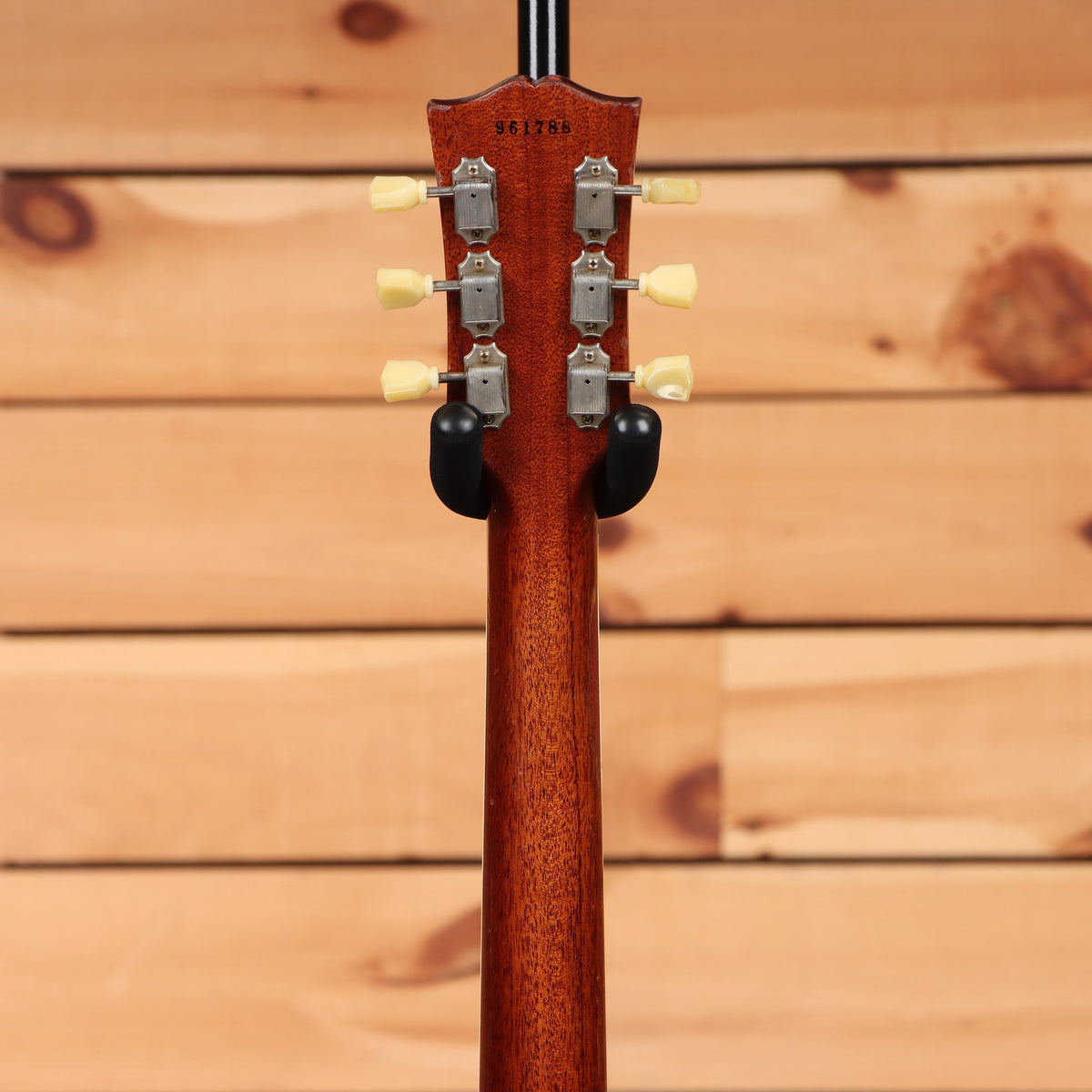 Gibson 1959 Les Paul Standard Reissue Heavy Aged Faded Peach Burst mahogany neck back headstock with vintage tuners