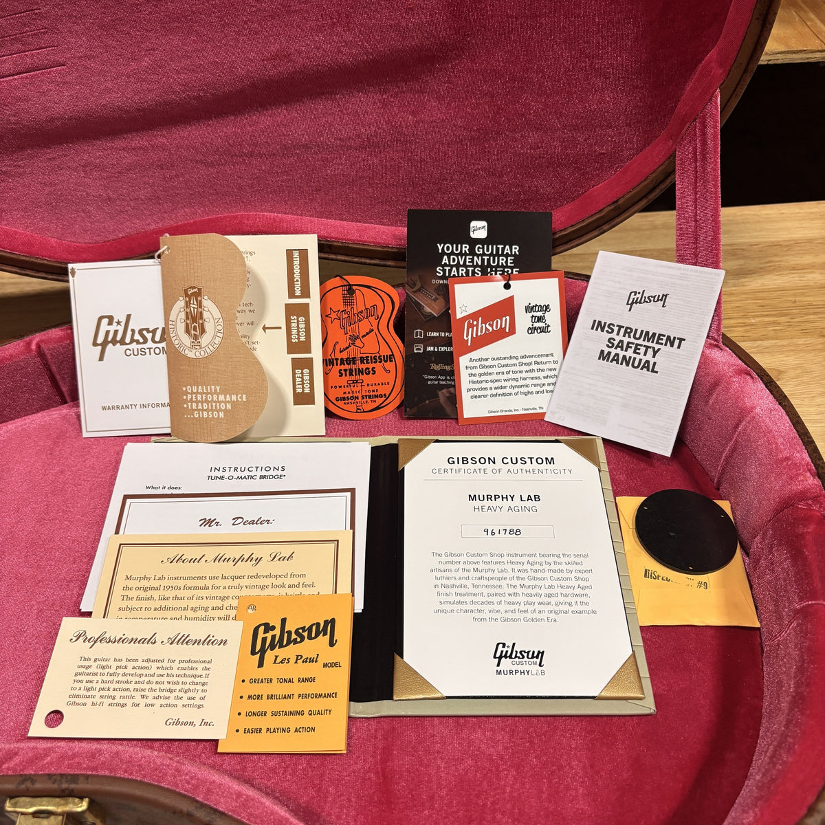 Gibson 1959 Les Paul Standard Reissue Heavy Aged Faded Peach Burst Murphy Lab Certificate of Authenticity and case candy docu