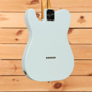 Fender Limited American Professional Classic Telecaster electric guitar Sonic Blue with chrome neck plate back view