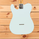 Fender Limited American Professional Classic Telecaster Sonic Blue electric guitar with chrome neck plate and string-through