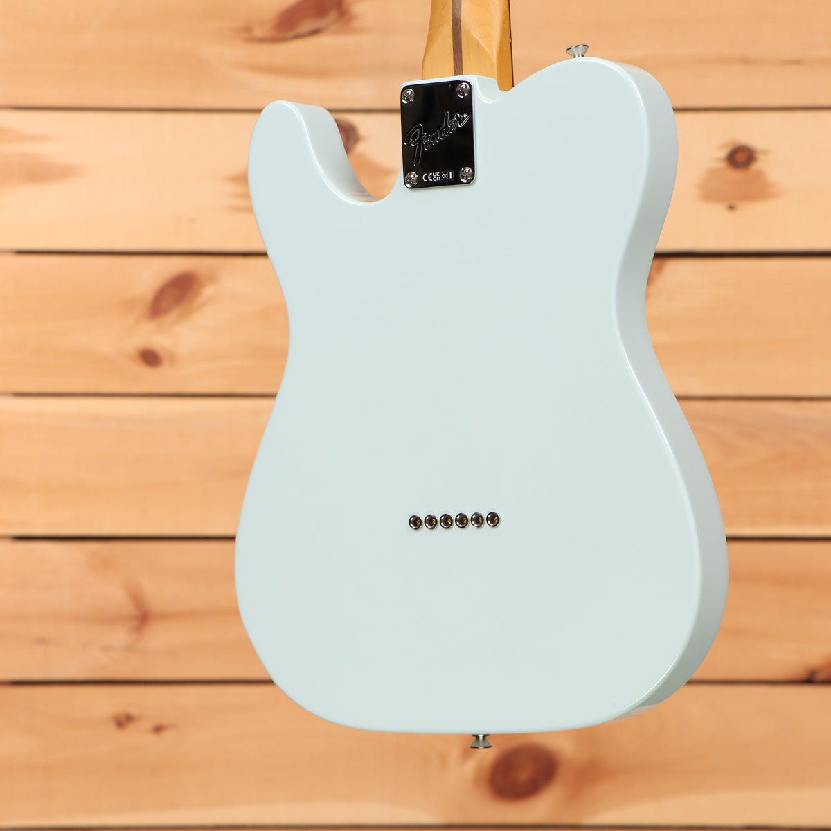 Fender Limited American Professional Classic Telecaster electric guitar Sonic Blue with maple neck back view