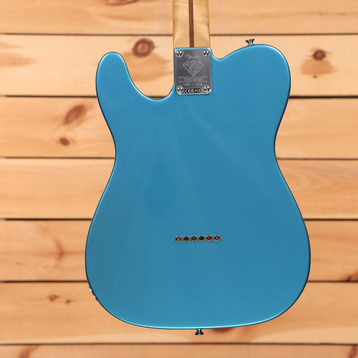 Fender 75th Anniversary Player II Baritone Telecaster electric guitar Lake Placid Blue with chrome neck plate