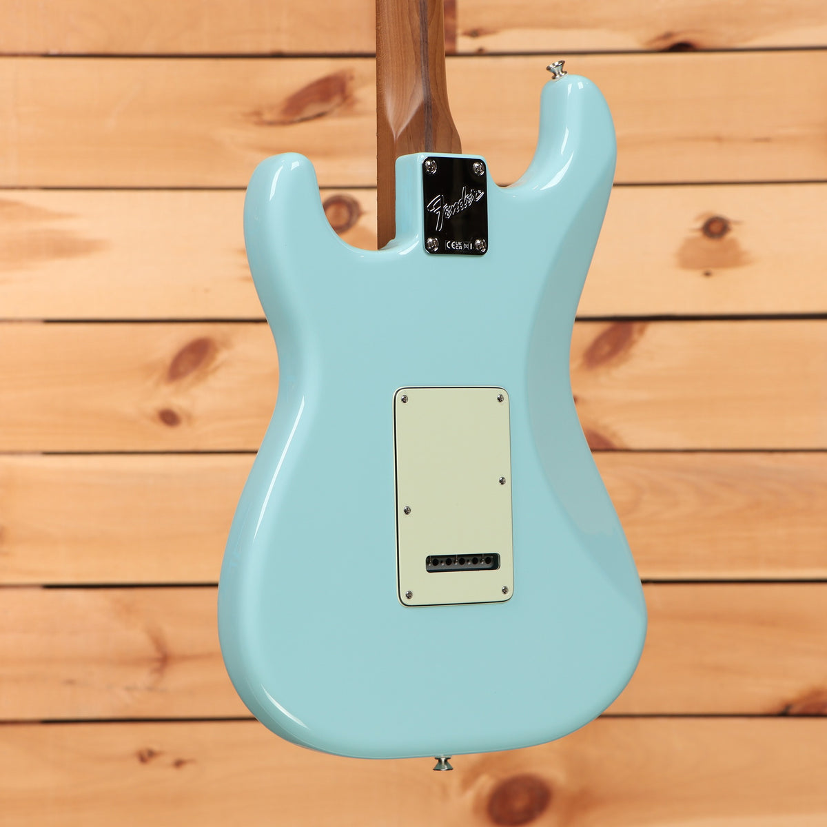 Fender Limited American Professional Classic Stratocaster electric guitar Daphne Blue with tremolo backplate and pau ferro ne