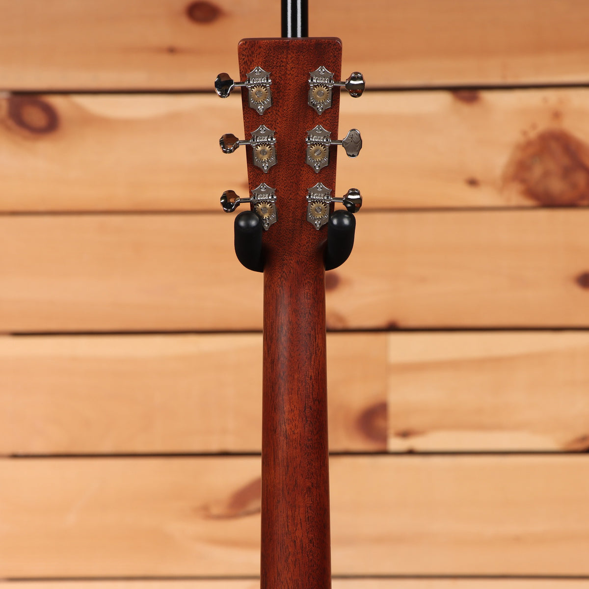 Martin 000-18 acoustic guitar Natural with Aging Toner mahogany neck back view with chrome tuners
