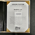 Gibson Custom Murphy Lab Heavy Aged electric guitar certificate of authenticity serial number 206453