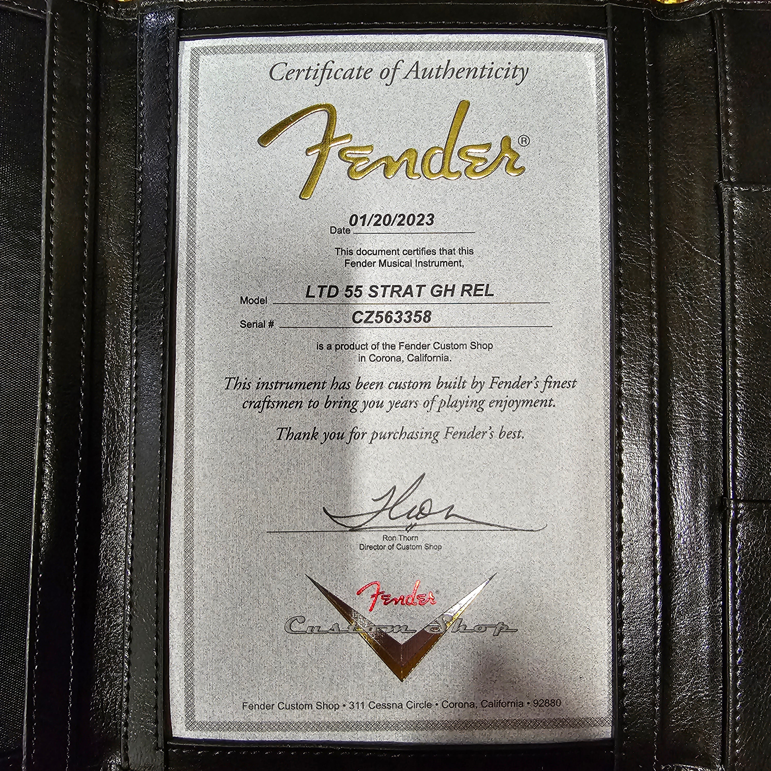 Fender Custom Shop Limited 1955 Stratocaster Relic electric guitar 2-color sunburst with certificate of authenticity